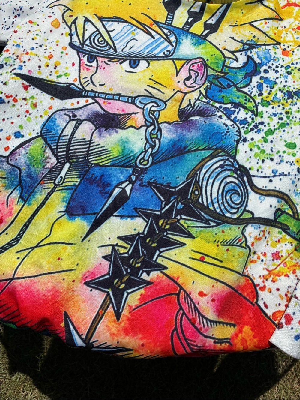 Colorful Naruto Graphic long sleeve Tee - Vibrant Multicolor Print